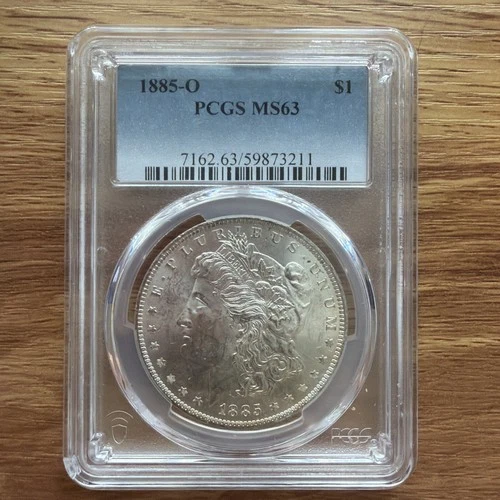 1885-O $1 Morgan Silver Dollar PCGS MS63 Blue Label