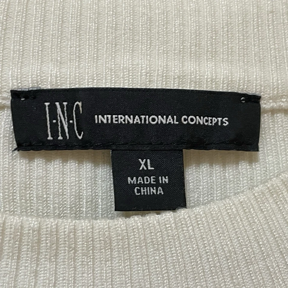 INC INTERNATIONAL CONCEPTS White Brooch Embellished Pullover Sweater Sz XL - Image 3 of 4