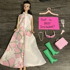 Vintage Barbie Clone Pink Daisy Jumpsuit & Accessories Lot - 1960s Doll Clothes