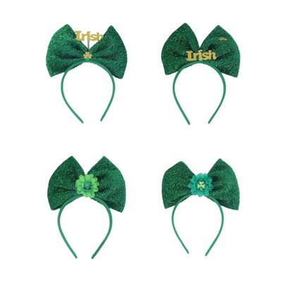 Colorful Bows Hair Accessory Shamrock Party Headband for Themed Celebrations