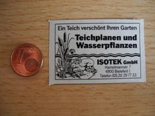 Reklame Werbeanzeige Teichplanen und Wasserpflanzen ISOTEK Bielefeld