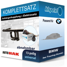 Für BMW 3er Touring 95- AUTO HAK Anhängerkupplung abnehmbar + 13polig E-Satz AHK
