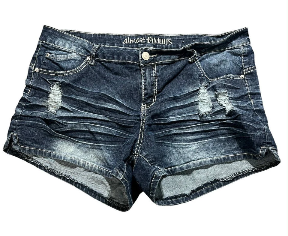 Почти знаменитые женские короткие синие джинсовые шорты из хлопковой смеси размер 20 - Изображение 2 из 3