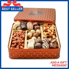Christmas Chocolate Gift Basket – Holiday Nut & Candy Gift Box for All