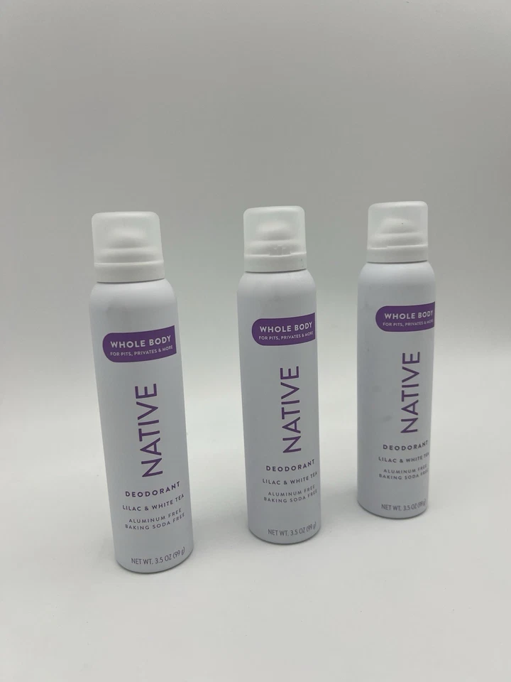 Desodorante nativo para todo el cuerpo spray té lila y blanco 3,5 oz Ea nuevo LOTE DE 3 Foto 4 de 4
