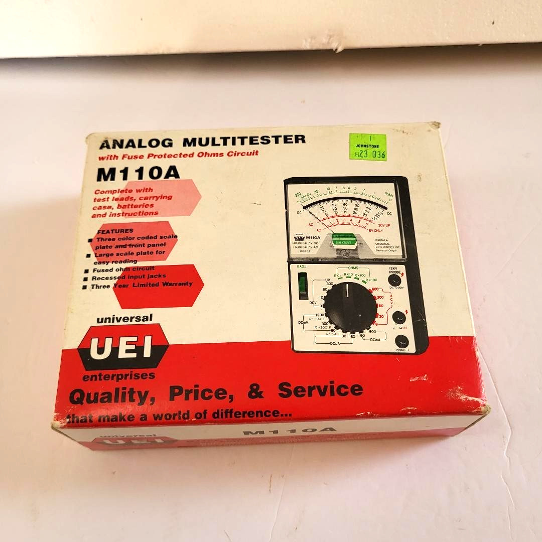 UEI M110A Analog Elect Multimeter Complete W/ Case/Box/Leads Tested &Working