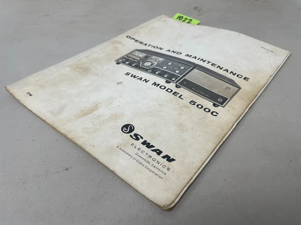 Swan 500C Operation Manual: 11" x 24" Foldout Schematic & Protective Covers! - Image 3 of 4