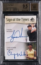 2014 SP AUTH SIGN OF THE TIMES DUAL AUTO CHEYENNE / TIGER WOODS BGS 9.5 AUTO 10