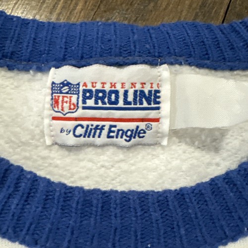 New York Giants Cliff Engle Sweater Sweatshirt L Mens White Vintage Cotton - Picture 3 of 8