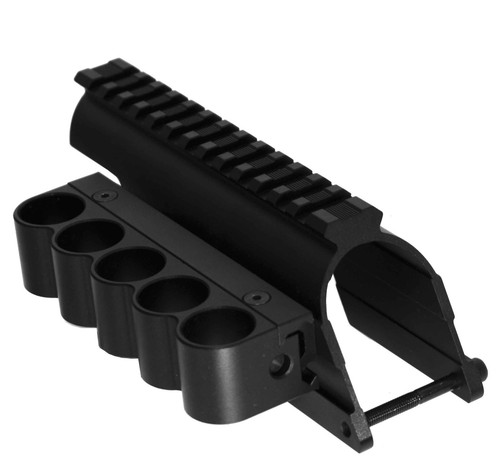 Tactical shell holder and saddle mount aluminum black for Mossberg 500 12 gauge - Picture 11 of 12