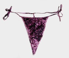 Frederick's of Hollywood, High-Rise Satin Tie Sides Thong Panties