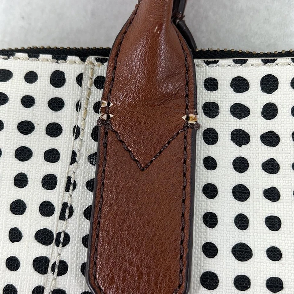 Fossil Fiona Signature Bolso de Mano Bolso de Hombro Cartera Negro Crema Lunares Foto 4 de 4