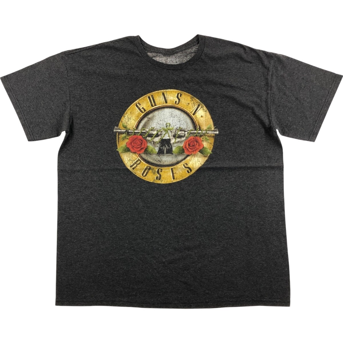 GUNS N' ROSES イエローTシャツ M 美品 Guns N' Roses ガンズアンドローゼズ Rose Cross Gold T