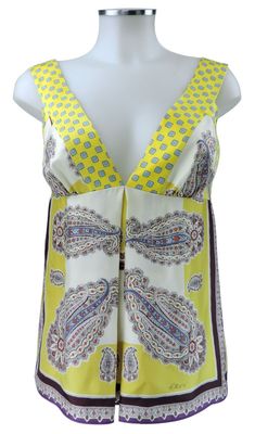 Etro Top 40 (I) 34 (D) Trägertop Seide Shirt silk Paisley neu ohne Etikett