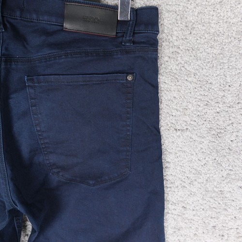 HUGO BOSS RED MENS JEAN'S W36 L34 BLUE NAVY DENIM STRETCH SLIM TAPERED ZIP - Picture 8 of 9