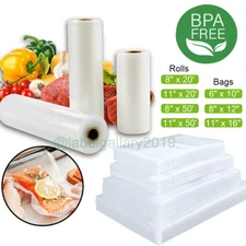Vacuum Sealer Bags Rolls 4mil Food Saver Sealing Machine Kitchen Bag Choose Size