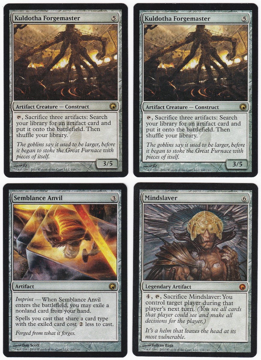 MTG Lot 2X Kuldotha Forgemaster 1X Semblance Anvil 1X Mindslaver
