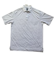 Footjoy FJ Men's Golf Polo Shirt XL White Teardrop All Over Print Nice