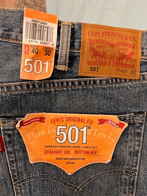 Levi's 501 Cone Mills White Oak Denim New with Tags Mens 40x30