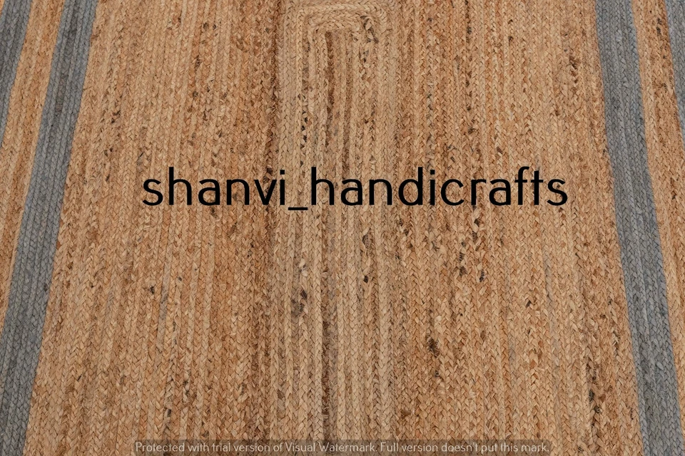 Indian Natural Jute Rectangle Indoor Floor Rug Home Decor Living Area Rag Rugs - Image 3 of 4