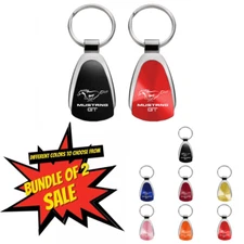 Bundle of 2 Sale! Mustang GT Logo Teardrop Key Chain Fob Officially Licensed