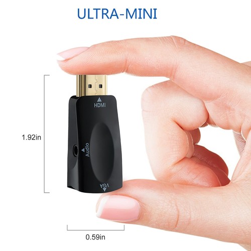 Adaptateur HDMI Mâle vers VGA Femelle avec Câble Audio 3,5mm Convertisseur Plaqué Or US - Photo 7 sur 13