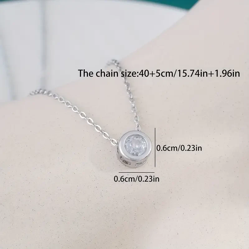 Luxury Personality Exquisite Round Shape Zircon Necklace Female Clavicle Golden - product detail image 2