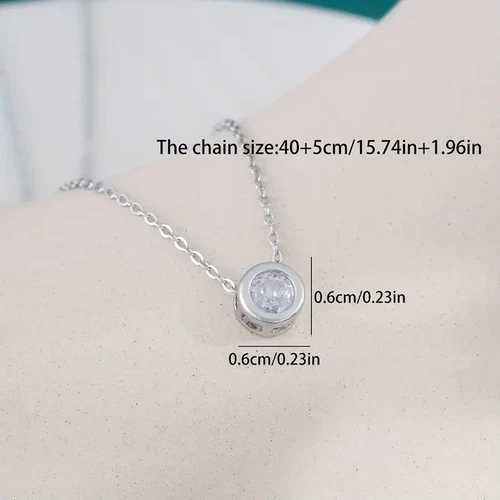 Luxury Personality Exquisite Round Shape Zircon Necklace Female Clavicle Golden image 2