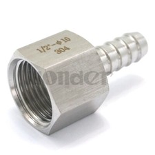 1/2" BSP Female to 10mm Hose Barb SUS304 Splicer Barb Hose Tail Connector