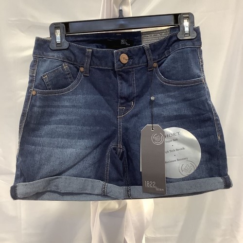 1822 Denim Womens Jean Shorts Zig Blue 