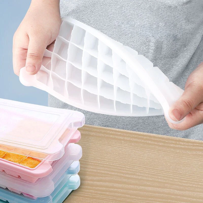 2x Eiswürfelform 36 Silikon mit Deckel Eiswürfelbehälter Ice Tray Eis Cube Maker - Bild 2 von 4