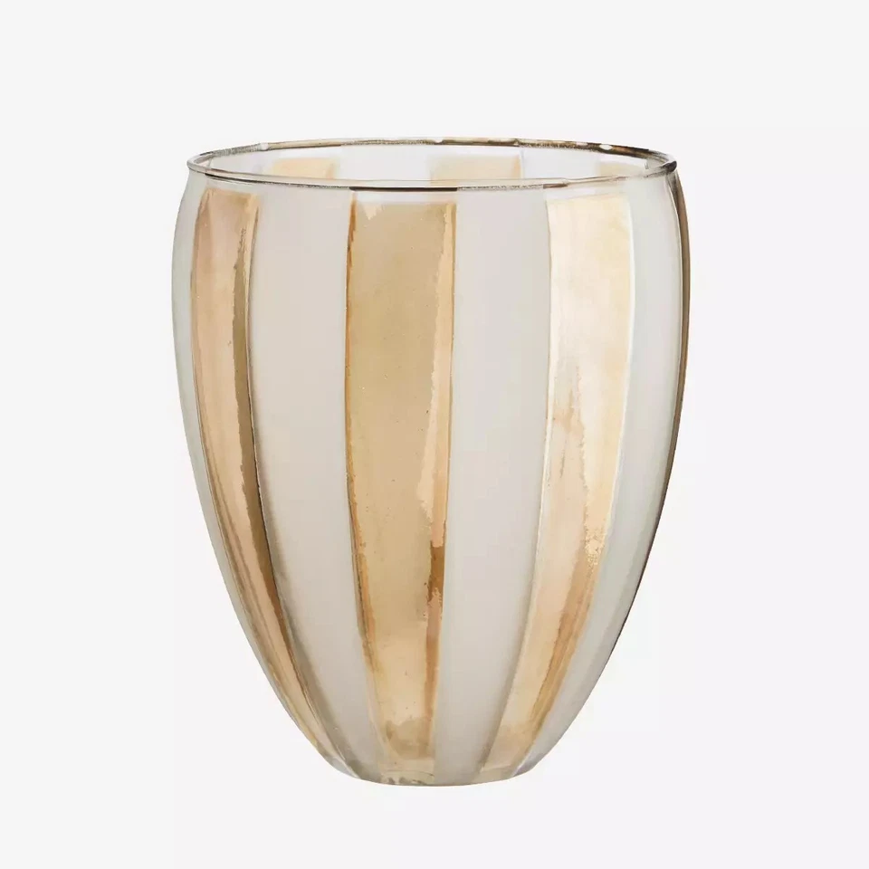 Vase Blumenvase Streifen Glas 17 cm hoch Deko Retro Vintage Scandi Madam Stoltz