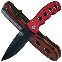 MP9 Taschenmesser Red Eye I Einhand Aluminiumschalen Liner Lock Mit GüRtelclip