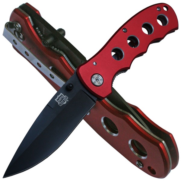 MP9 Taschenmesser Red Eye I Einhand Aluminiumschalen Liner Lock Mit GüRtelclip-image