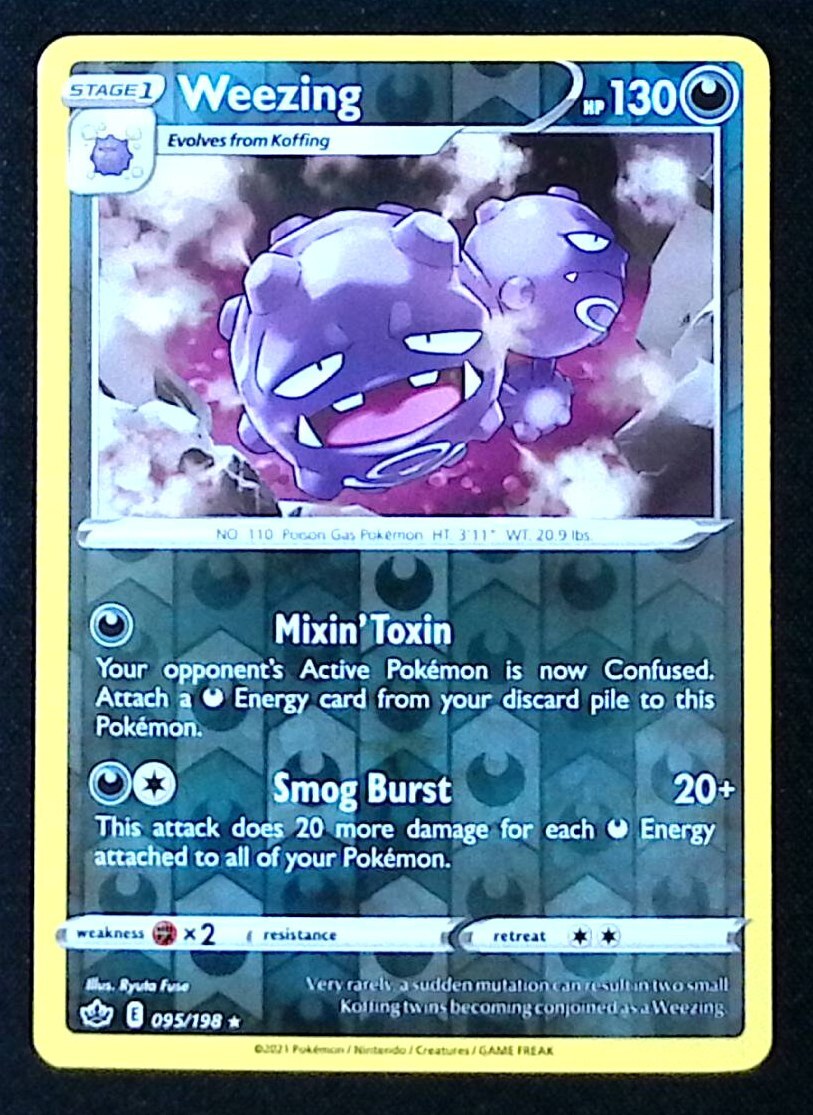Weezing Reverse Holo Rare 95/198 - Pokemon Chilling Reign - NM