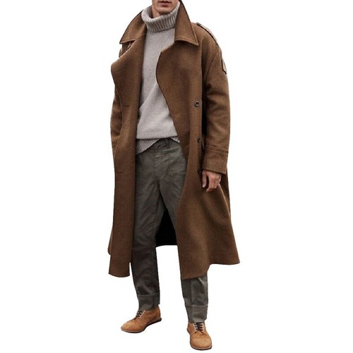 Men's Long Trench Coat Knee Length 