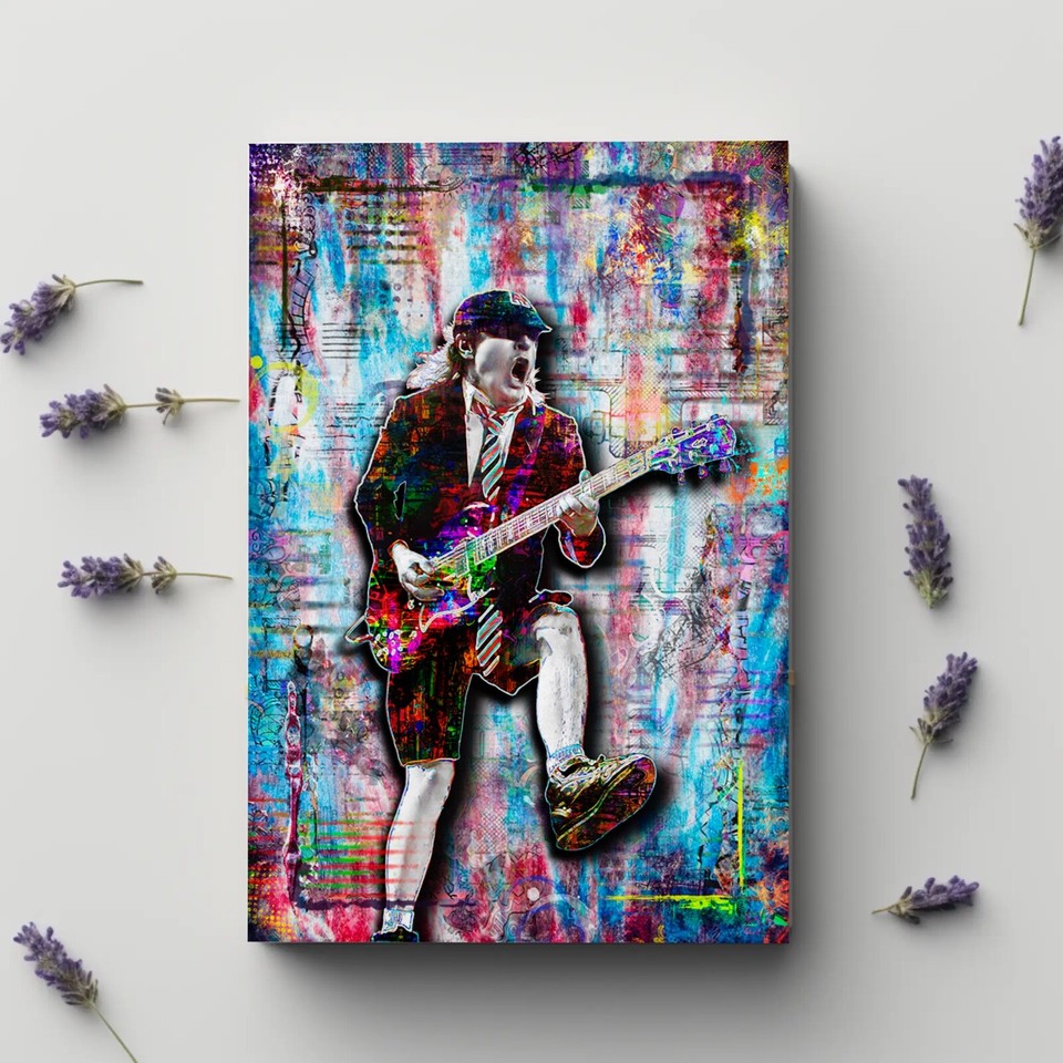 ANGUS YOUNG AC/DC 20x30in Pop Art Poster, AC/DC Pop Art Print Free ...