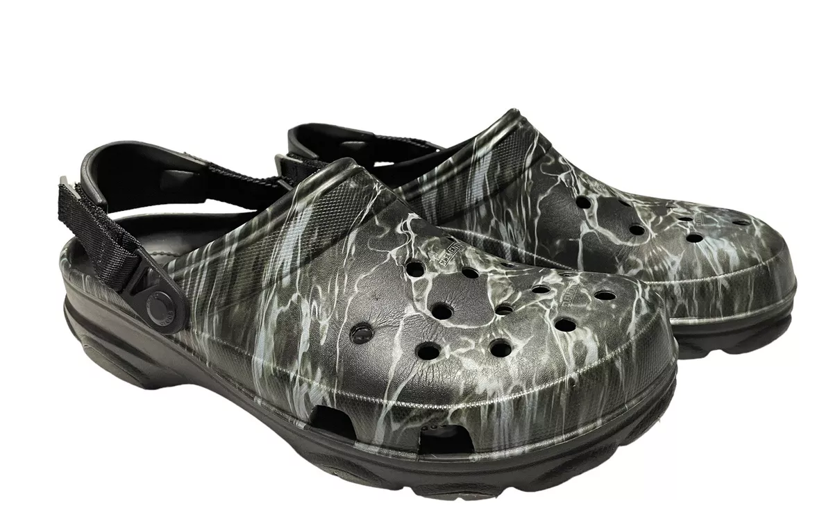 Crocs Mossy Oak Elements All Terrain Clog Slip On Shoe Men’s 13.0 Black Camo