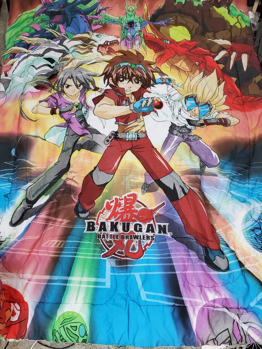 Rare BAKUGAN Anime Twin or Full Bed Reversible Comforter Blanket! 66 x 85