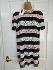 SPORTMAX CODE MAX MARA ~ Size M Abito Lace Black Pink White Shift Dress Designer