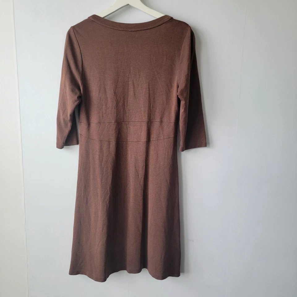 Horny toad womens 3/4 sleeve Tomboy dress size M brown Scoop Athleisure Outdoor — 第 2/4 张图片