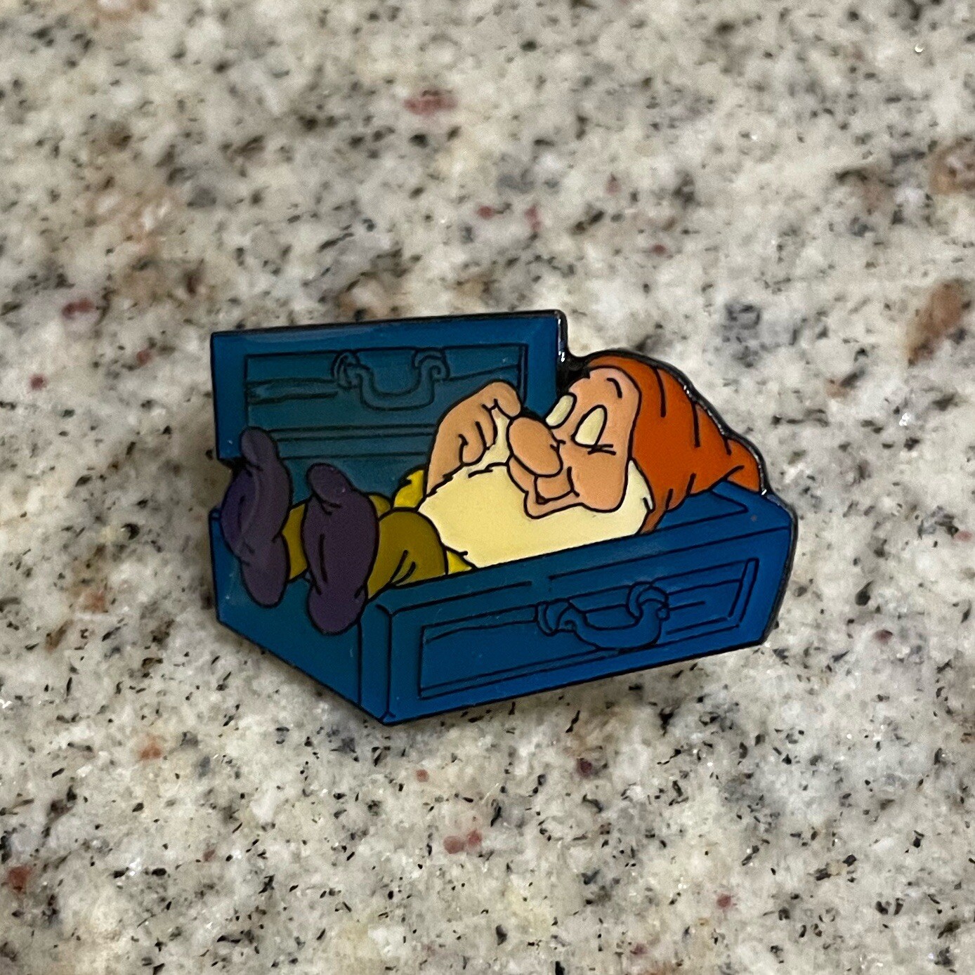 Sleepy Dwarf sleeping in a box - No Backstamp Disney Pin