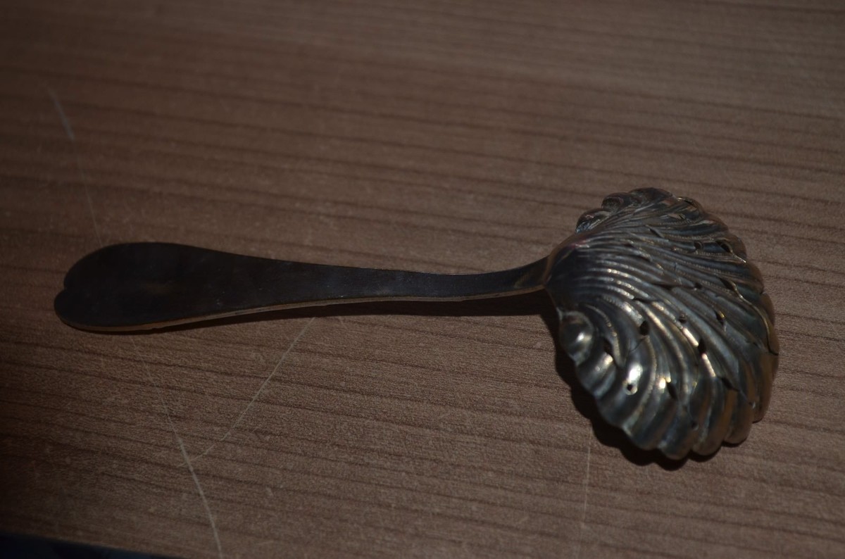 Cuillère Passe Thé En Argent Français d'époque Art Nouve