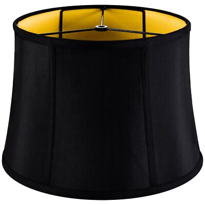 GOSO Medium Black Drum Lamp Shade for Table Lamps Floor Lamp-12x14x10 inch Sp...