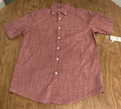 Sun River Men's Short Sleeve Button-Down Shirt, Sz Small, Red, New w/Tag (287)