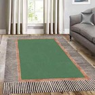 Green area rug 5x7, 5x8 / Hand tufting 6x9, 6x10 / Geometric wool / Kids, Living