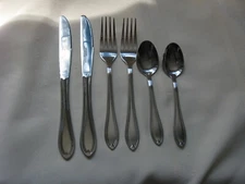 Picnic At Ascot Stainless  Knives Teaspoons Dinner Forks / 6 Glossy Outlined Pcs