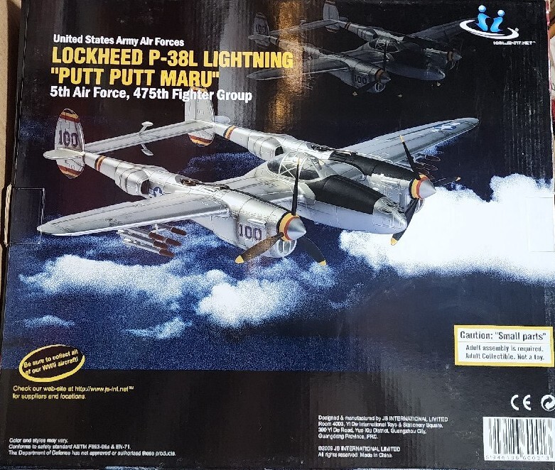 JSIJS International 1:18 Scale Lockheed P-38L Lightning