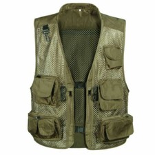 Men's Camo Fishing Waistcoat Multi Pocket Utility Gilet Vest Top Hunting Camping