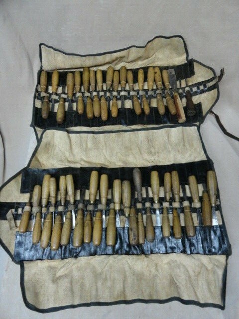Carving Chisel Set Mostly Addis w/ Cleff Taylor Buck Vintage 60 pc w/ Cases 